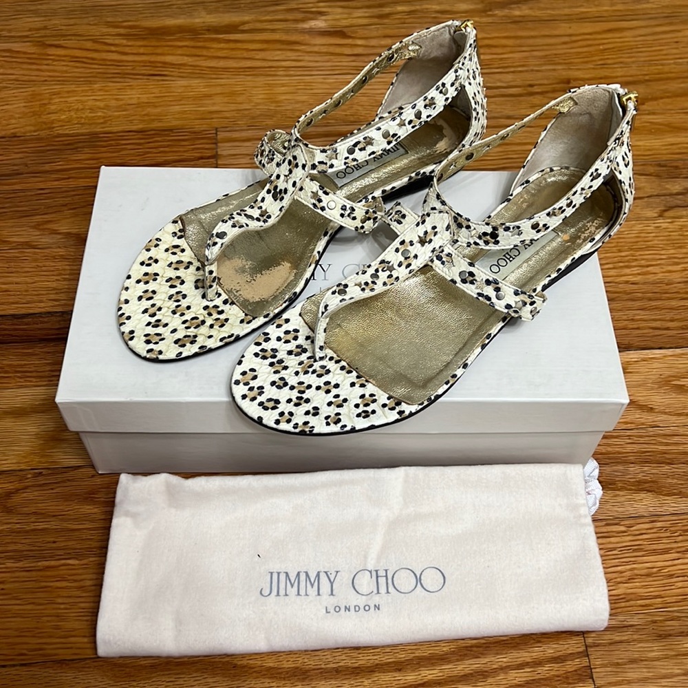 Preloved Jimmy Choo sandals animal print size 8